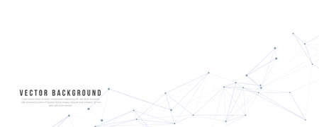 Plexus mesh. Abstract geometric pattern. Background with place for text. Vector illustrationのイラスト素材