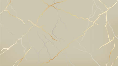 Kintsugi style. Abstract golden cracks pattern. Marble texture ornament. Background with broken stone effect. Vector illustration.のイラスト素材