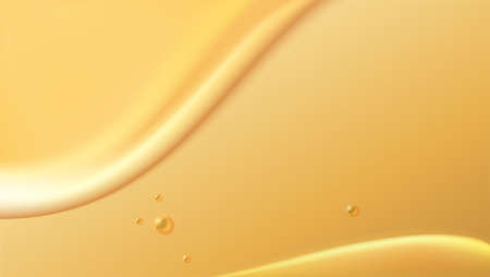 Dripping waves of honey. Abstract yellow background. Template for food and cosmetic presentation or branding. Vector illustrationのイラスト素材