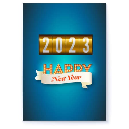 Countdown clock. Numbers 2023. New year poster