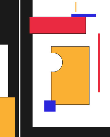 Abstract vector poster. Basic shapes and lines.