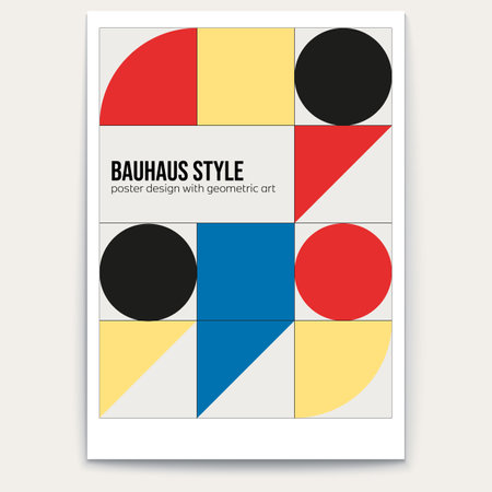 Abstract geometric pattern. Bauhaus retro style. Poster design. Cover vector templateのイラスト素材