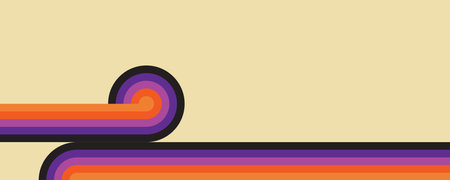 Abstract background. 70s style stripes background. Vector template. Simple shapesのイラスト素材