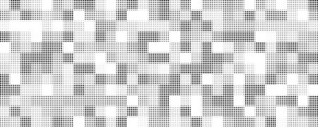 Modern digital background. Abstract halftone mosaic. Black and white colors.のイラスト素材