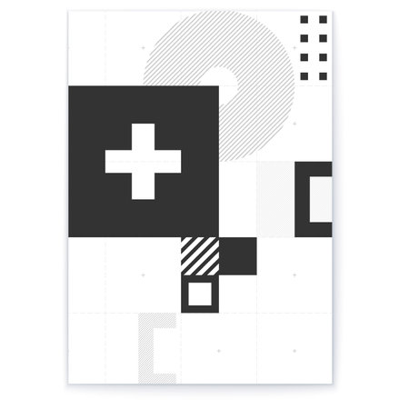 Abstract Data Visualization. Vector Poster Design. Simple shapes patternのイラスト素材