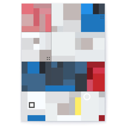 A striking geometric layout is focused on a square, highlighting symmetry and patternsのイラスト素材