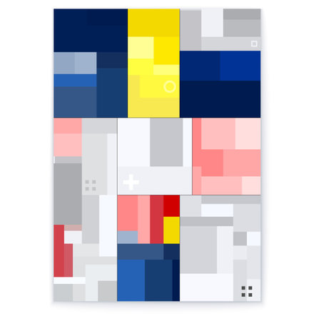 Abstract Geometric Colorful Pattern Poster with Aesthetic, Contemporary Design and Vibrant Colorsのイラスト素材