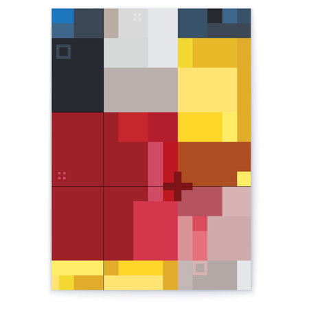 Design a bold geometric abstract poster with vibrant colors and stylish shapes for a modern lookのイラスト素材