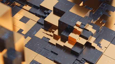 Dynamic abstract composition representing a smart city of the future