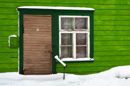 windows at snowの写真素材