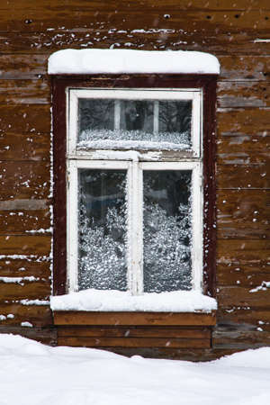 windows at snowの写真素材