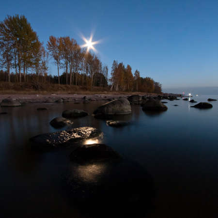 seascapes with stonesの写真素材