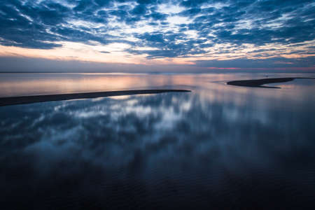 cloads reflection in the dark