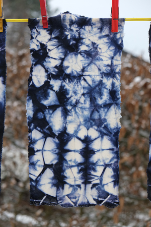 Shibori, a Japanese dyeing techniqueの写真素材