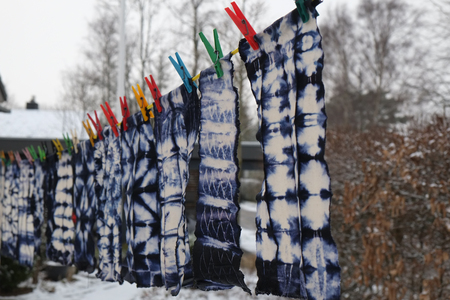 Shibori, a Japanese dyeing techniqueの写真素材
