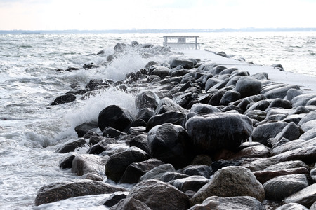 Flooding on the coastの写真素材