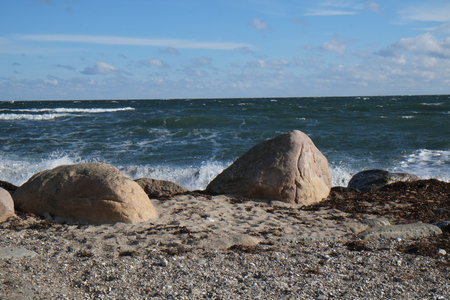 Breakwater on the Baltic Seaの写真素材