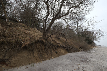 Natural demolition edge on the coastの写真素材
