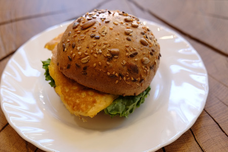 Roll with scrambled eggsの写真素材