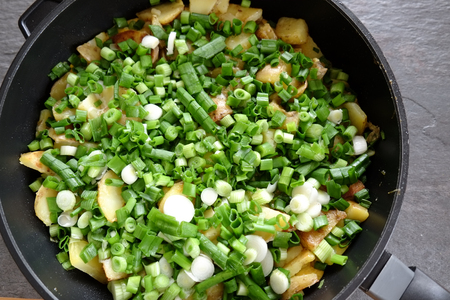 Vegetable pan with potatoesの写真素材
