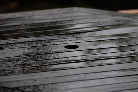 Wood in the rainの写真素材