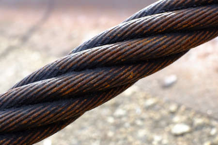 Rusted steel cable loses its strength