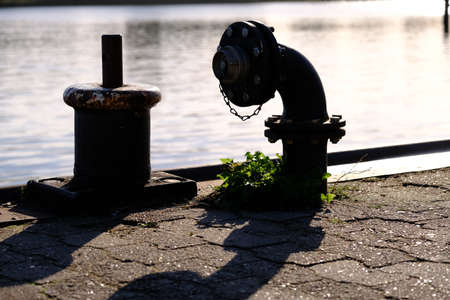 Fire hydrant on the quay wall