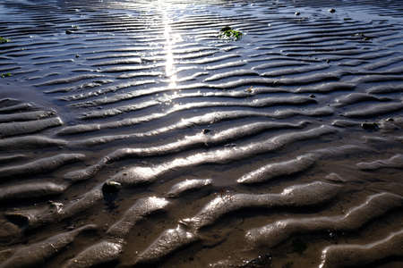 The sun is reflected in the Riffelwattの写真素材