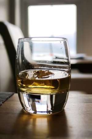 Close Up Glass of Whisky or Scotchの写真素材