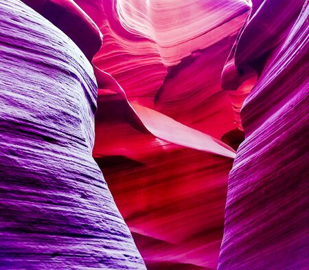 Vivid Purple and Red Textures from Slot Canyonの写真素材