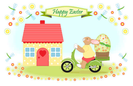 Colorful images of Easter characters and animalsのイラスト素材