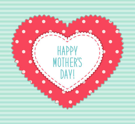 Cute Mothers Day card with heart shaped frame and hand written text.のイラスト素材