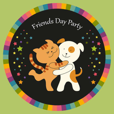 Cute Friendship Day cardのイラスト素材