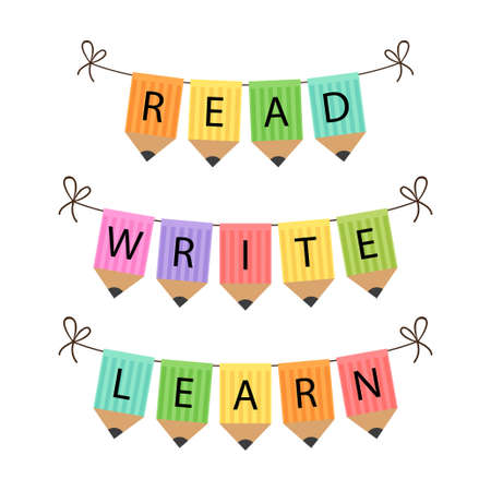 Cute Back to School theme buntingのイラスト素材