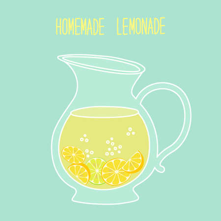 Cute vintage card Fresh Lemonadeのイラスト素材