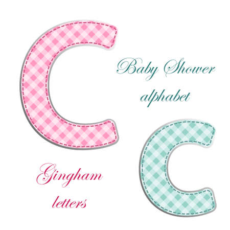 Fabric retro letters in shabby chic styleのイラスト素材