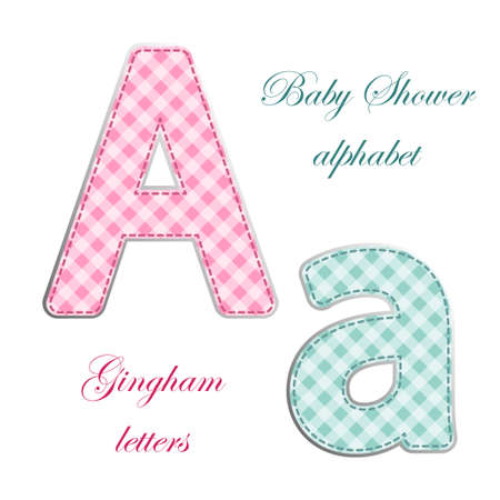 Fabric retro letters in shabby chic styleのイラスト素材
