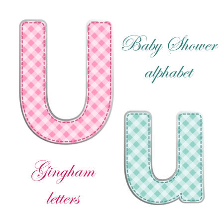 Fabric retro letters in shabby chic styleのイラスト素材