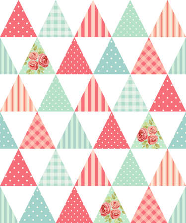 Cute seamless vintage pattern as patchwork in shabby chic style ideal for kitchen textile or bed...