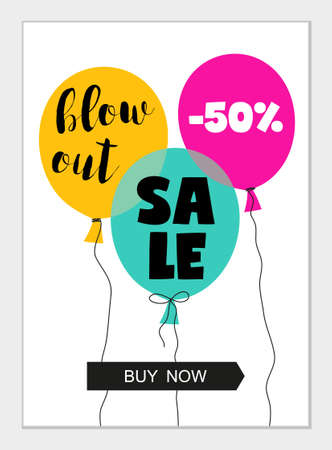 Bright eye catching sale website posters in flat design styleのイラスト素材