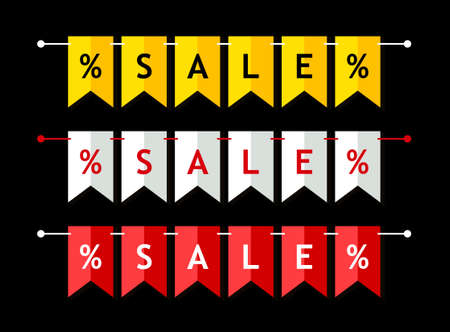 Bright Sale banner as bunting flags in flat style for your decorationのイラスト素材