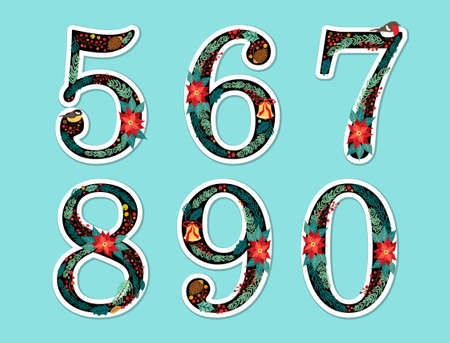 Christmas numbersのイラスト素材