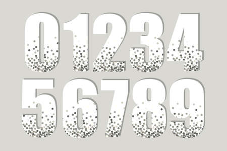 Festive luxury numbers with glamour golden glitter confettiのイラスト素材