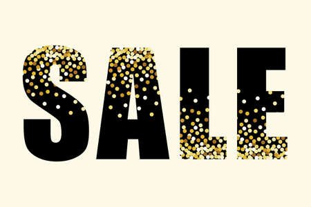 Festive luxury banner SALE with glamour golden glitter confetti for your decorationのイラスト素材