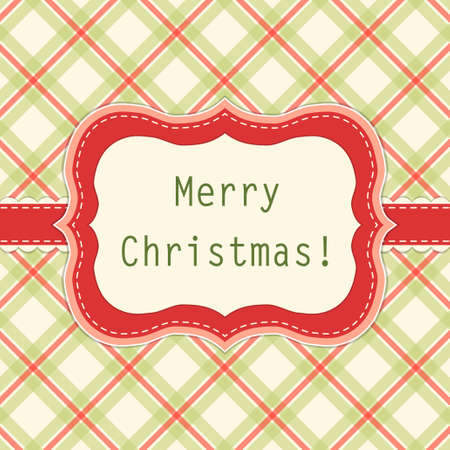 Primitive retro frame on gingham backgroundのイラスト素材