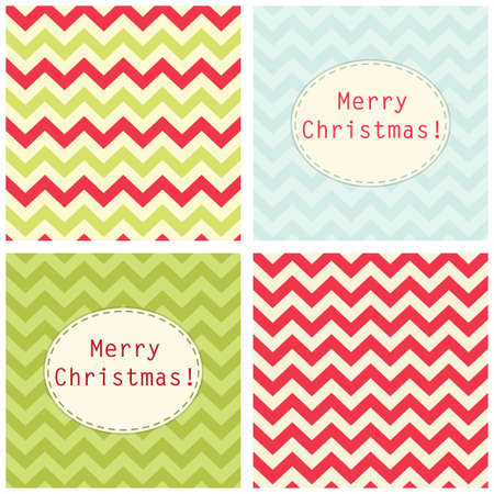 Festive retro Christmas backgrounds in traditional colors for your decorationのイラスト素材