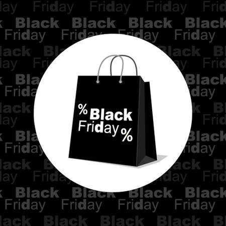 Black Friday shopping bagのイラスト素材