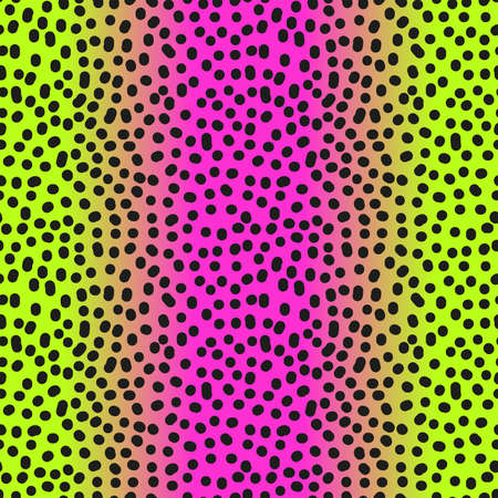 Modern seamless gradient pink to neon green leopard pattern in 80s 90s styleの写真素材