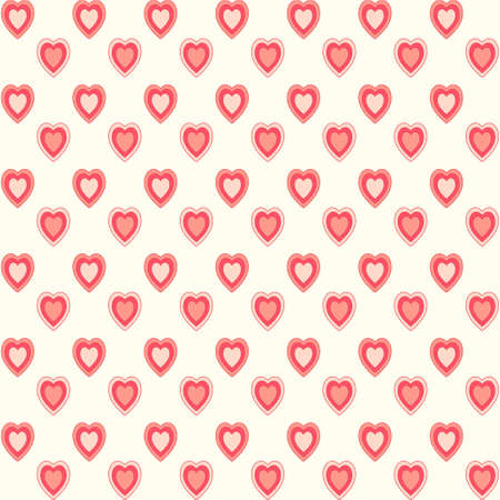 Cute primitive retro pattern with heartsのイラスト素材