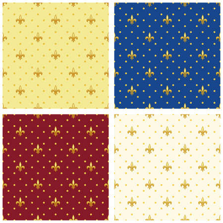 Cute seamless Fleur de Lis patternのイラスト素材